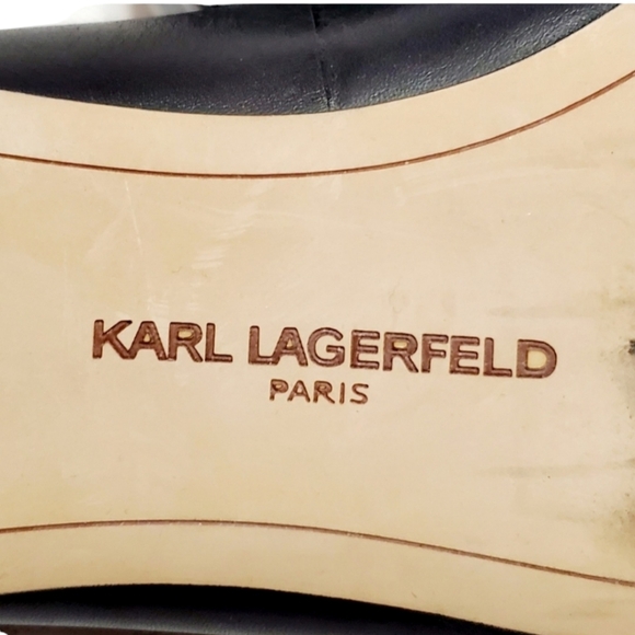 Karl Lagerfeld Authentic Black Leather Loafers Size 8M - Picture 12 of 15